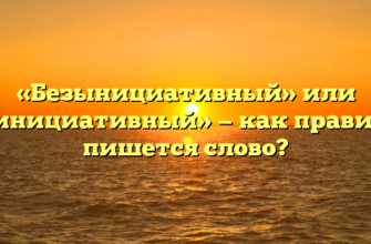 «Безынициативный» или «безинициативный» — как правильно пишется слово?