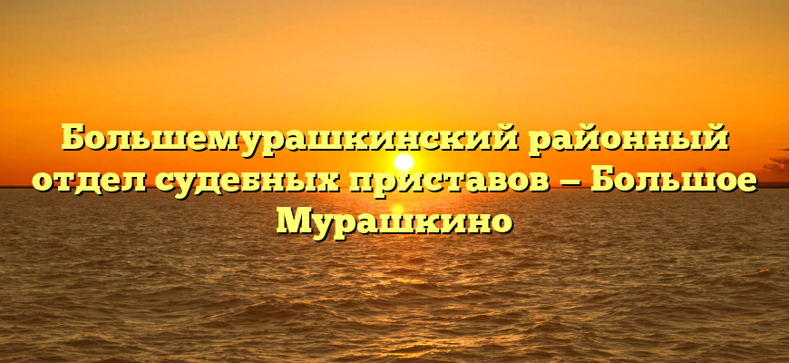 Большемурашкинский районный отдел судебных приставов — Большое Мурашкино
