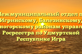 Межмуниципальный отдел по Игринскому, Балезинскому, Красногорскому районам управления Росреестра по Удмуртской Республике Игра