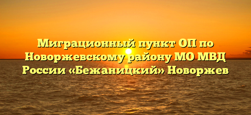 Миграционный пункт ОП по Новоржевскому району МО МВД России «Бежаницкий» Новоржев