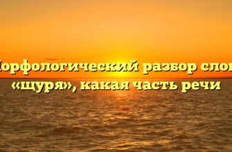 Морфологический разбор слова «щуря», какая часть речи