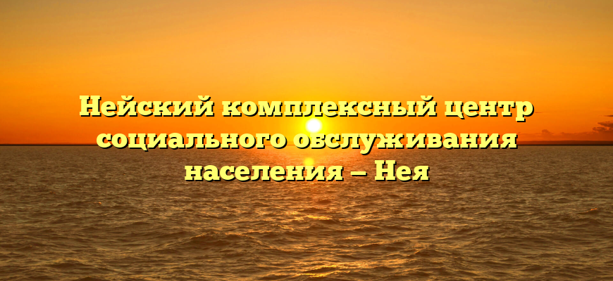 Нейский комплексный центр социального обслуживания населения — Нея