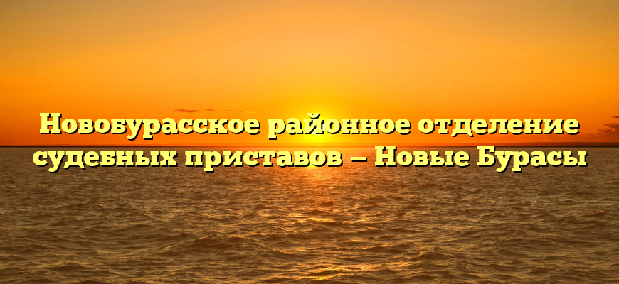 Новобурасское районное отделение судебных приставов — Новые Бурасы