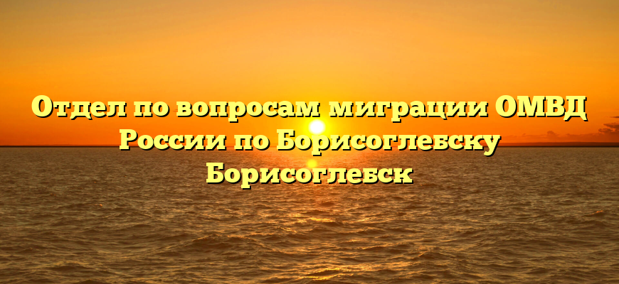 Отдел по вопросам миграции ОМВД России по Борисоглебску Борисоглебск