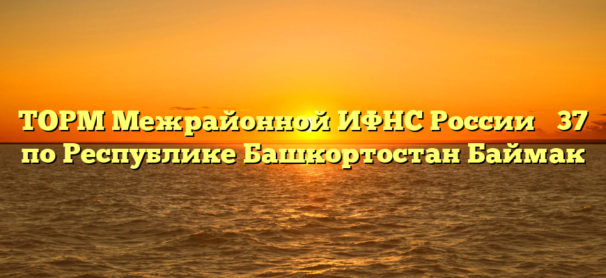 ТОРМ Межрайонной ИФНС России № 37 по Республике Башкортостан Баймак