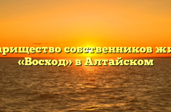 Товарищество собственников жилья «Восход» в Алтайском