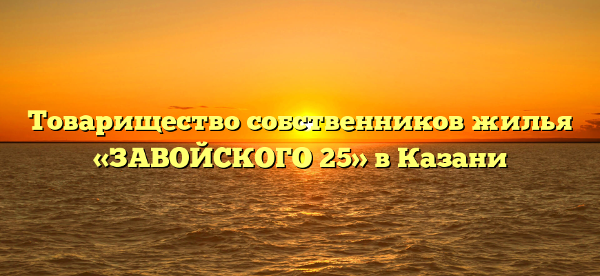 Товарищество собственников жилья «ЗАВОЙСКОГО 25» в Казани