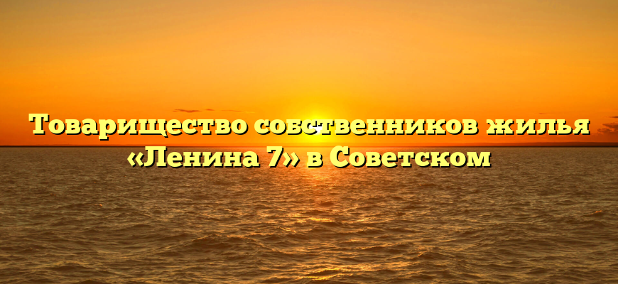 Товарищество собственников жилья «Ленина 7» в Советском