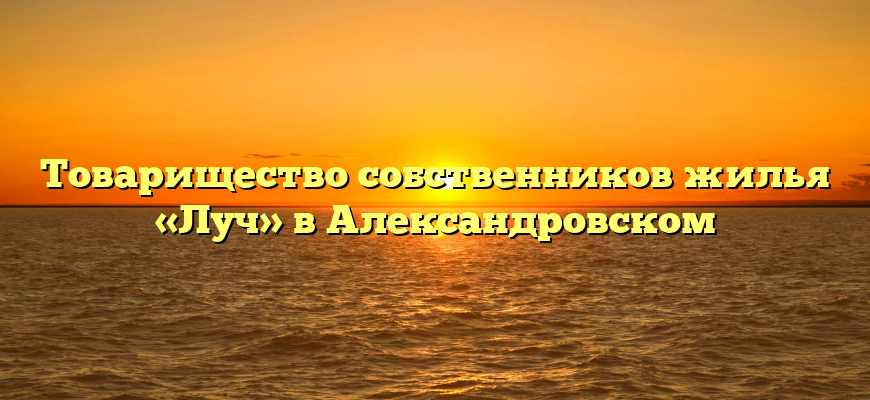 Товарищество собственников жилья «Луч» в Александровском