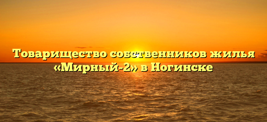 Товарищество собственников жилья «Мирный-2» в Ногинске