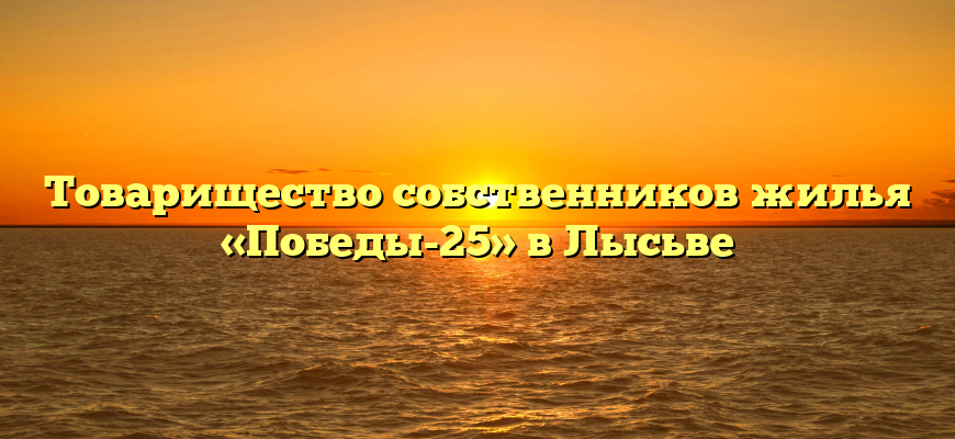 Товарищество собственников жилья «Победы-25» в Лысьве