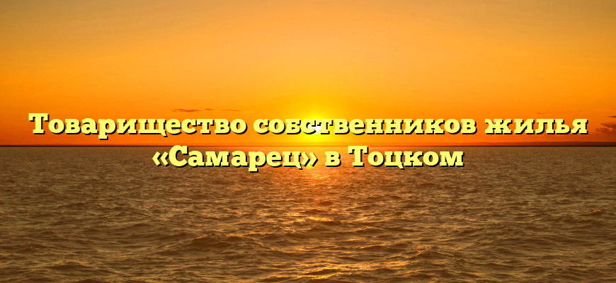 Товарищество собственников жилья «Самарец» в Тоцком