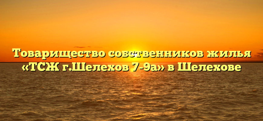 Товарищество собственников жилья «ТСЖ г.Шелехов 7-9а» в Шелехове