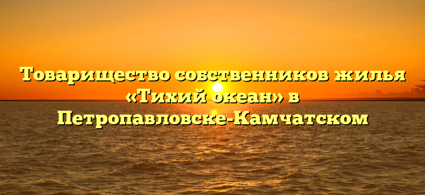 Товарищество собственников жилья «Тихий океан» в Петропавловске-Камчатском