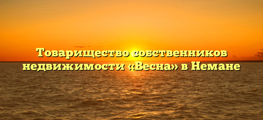 Товарищество собственников недвижимости «Весна» в Немане