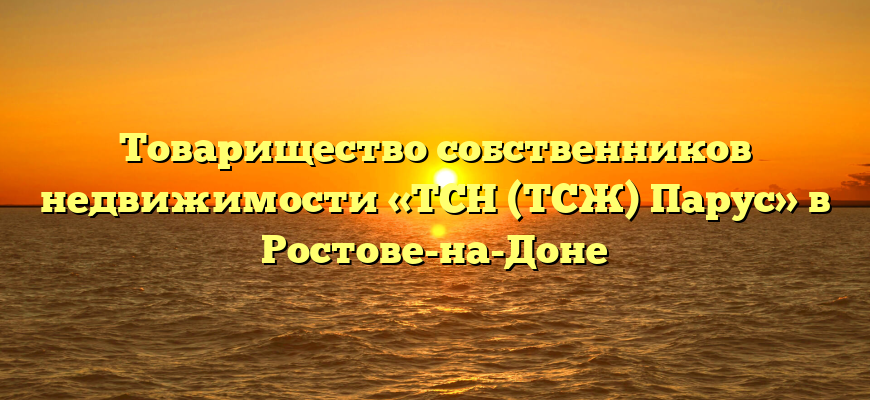 Товарищество собственников недвижимости «ТСН (ТСЖ) Парус» в Ростове-на-Доне