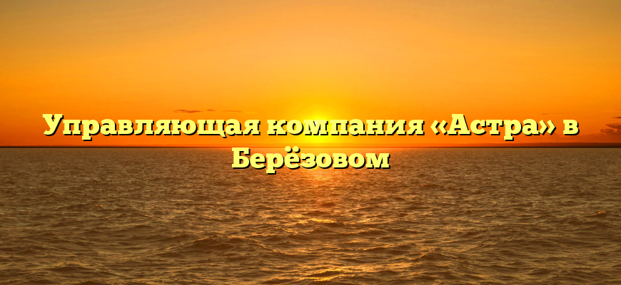 Управляющая компания «Астра» в Берёзовом