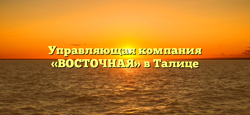 Управляющая компания «ВОСТОЧНАЯ» в Талице