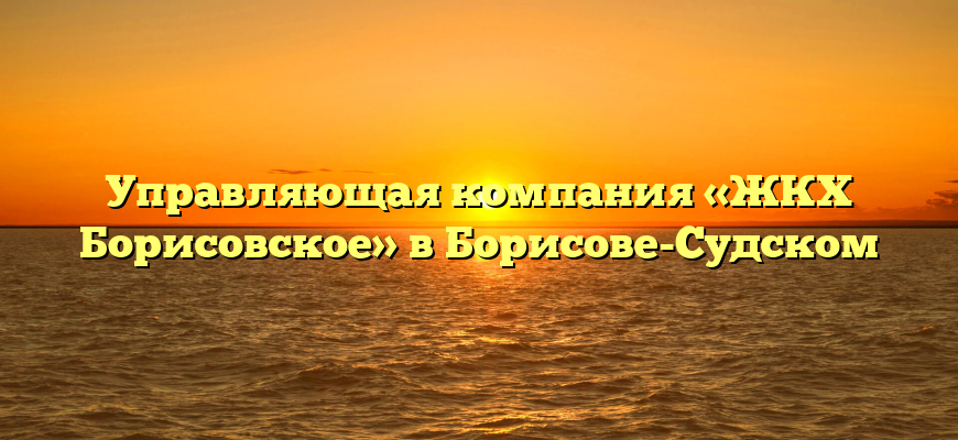 Управляющая компания «ЖКХ Борисовское» в Борисове-Судском