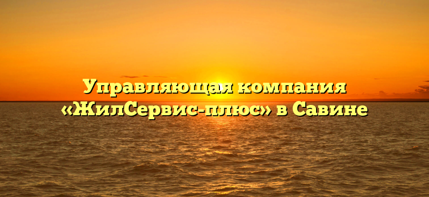 Управляющая компания «ЖилСервис-плюс» в Савине