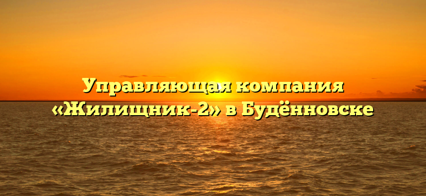 Управляющая компания «Жилищник-2» в Будённовске