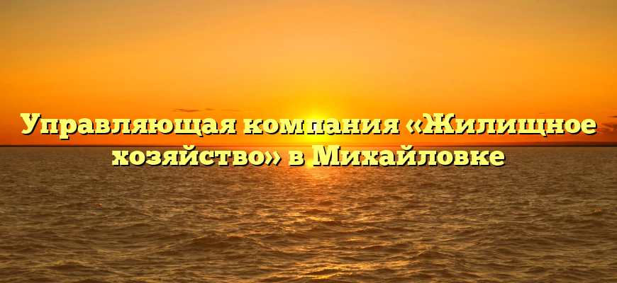 Управляющая компания «Жилищное хозяйство» в Михайловке