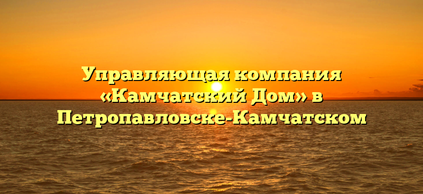 Управляющая компания «Камчатский Дом» в Петропавловске-Камчатском