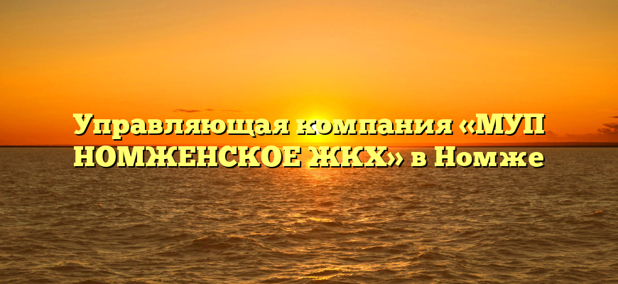 Управляющая компания «МУП НОМЖЕНСКОЕ ЖКХ» в Номже