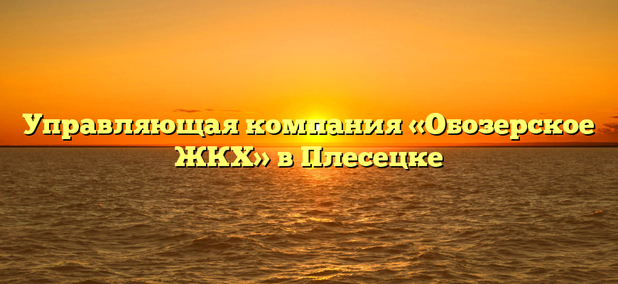 Управляющая компания «Обозерское ЖКХ» в Плесецке