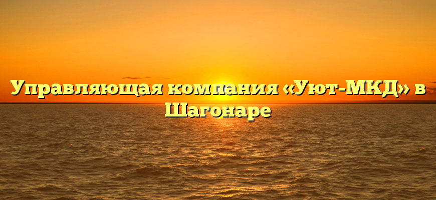 Управляющая компания «Уют-МКД» в Шагонаре