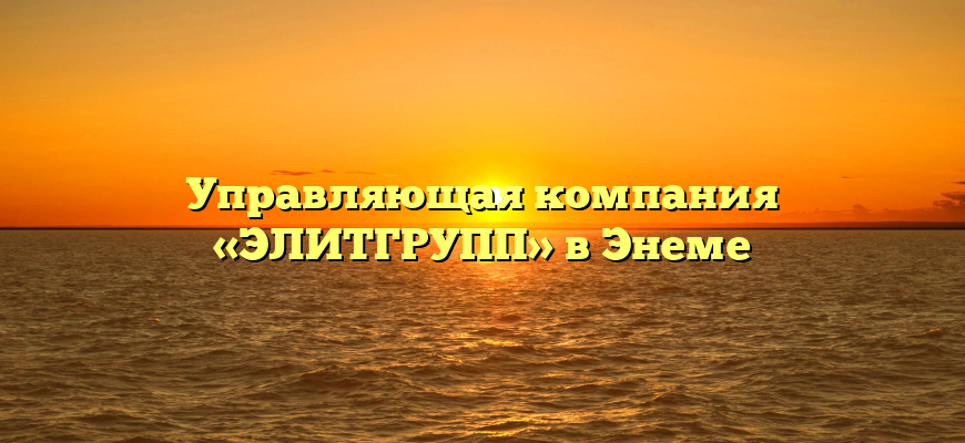 Управляющая компания «ЭЛИТГРУПП» в Энеме