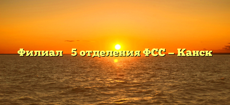 Филиал № 5 отделения ФСС — Канск