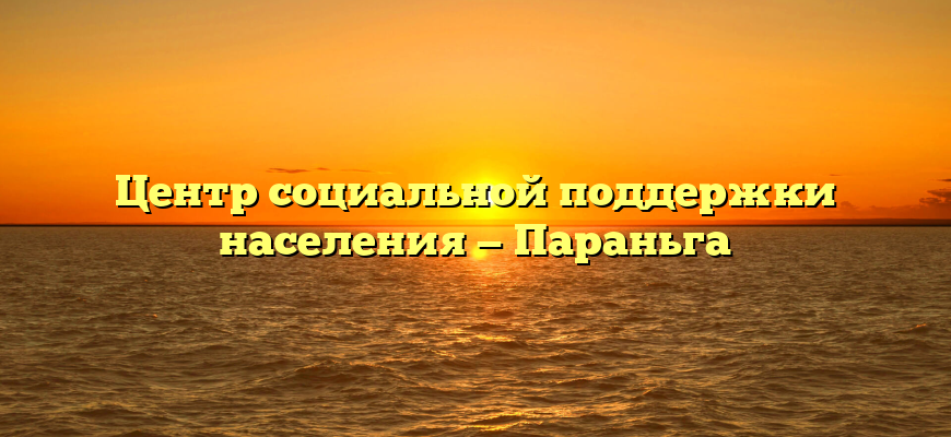 Центр социальной поддержки населения — Параньга