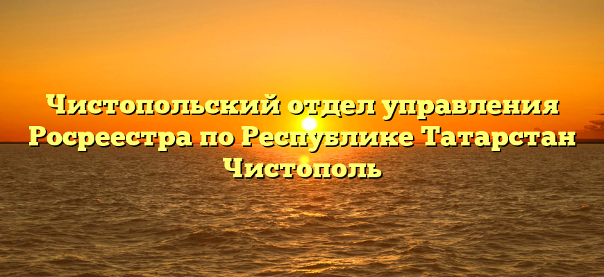 Чистопольский отдел управления Росреестра по Республике Татарстан Чистополь