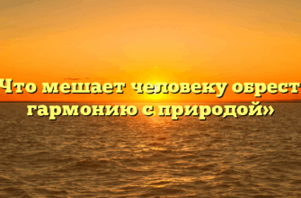 «Что мешает человеку обрести гармонию с природой»