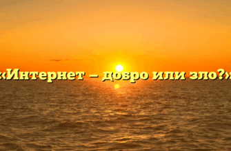 «Интернет — добро или зло?»