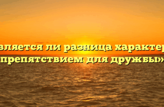 «Является ли разница характеров препятствием для дружбы»