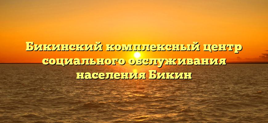 Бикинский комплексный центр социального обслуживания населения Бикин