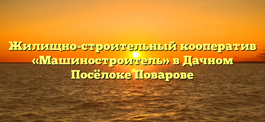 Жилищно-строительный кооператив «Машиностроитель» в Дачном Посёлоке Поварове
