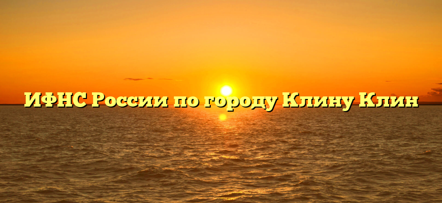 ИФНС России по городу Клину Клин