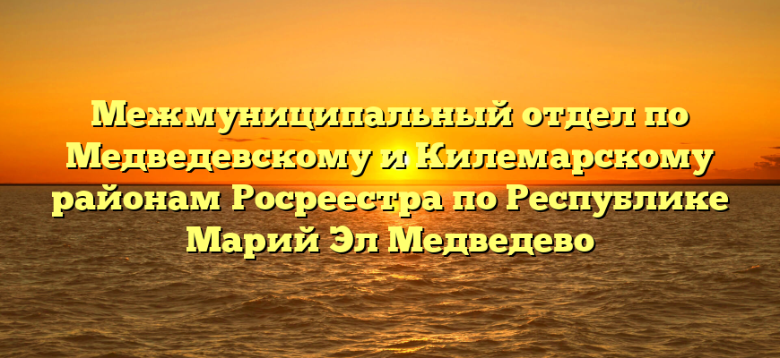 Межмуниципальный отдел по Медведевскому и Килемарскому районам Росреестра по Республике Марий Эл Медведево