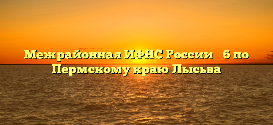 Межрайонная ИФНС России № 6 по Пермскому краю Лысьва