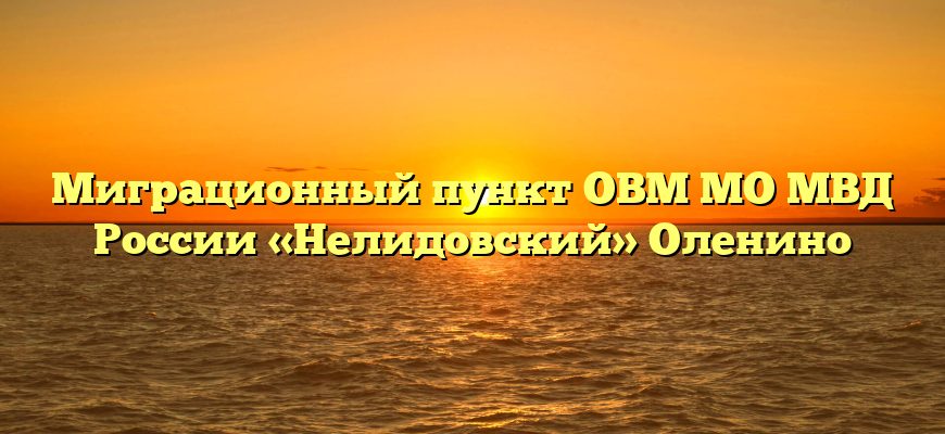 Миграционный пункт ОВМ МО МВД России «Нелидовский» Оленино