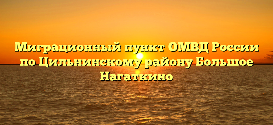 Миграционный пункт ОМВД России по Цильнинскому району Большое Нагаткино