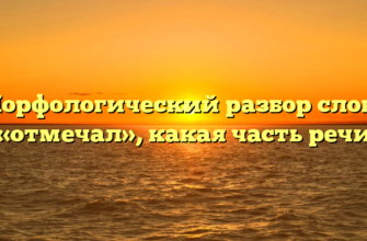 Морфологический разбор слова «отмечал», какая часть речи