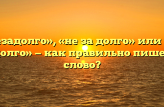 «Незадолго», «не за долго» или «не задолго» — как правильно пишется слово?