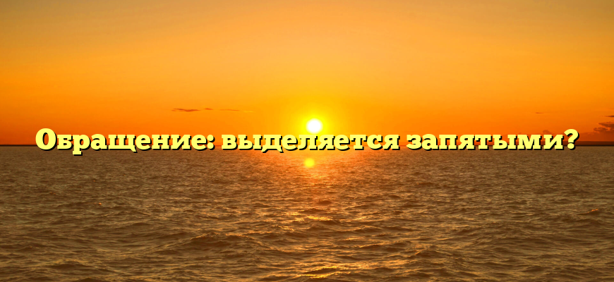 Обращение: выделяется запятыми?