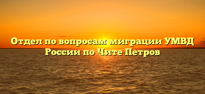 Отдел по вопросам миграции УМВД России по Чите Петров