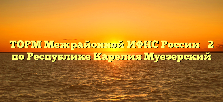 ТОРМ Межрайонной ИФНС России № 2 по Республике Карелия Муезерский