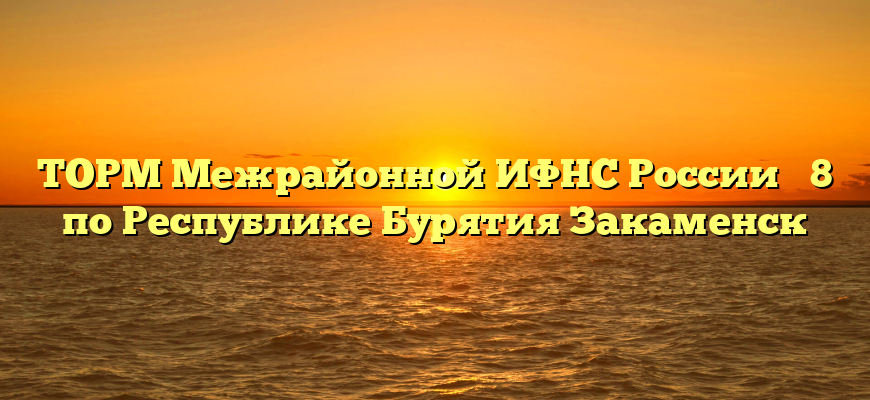 ТОРМ Межрайонной ИФНС России № 8 по Республике Бурятия Закаменск
